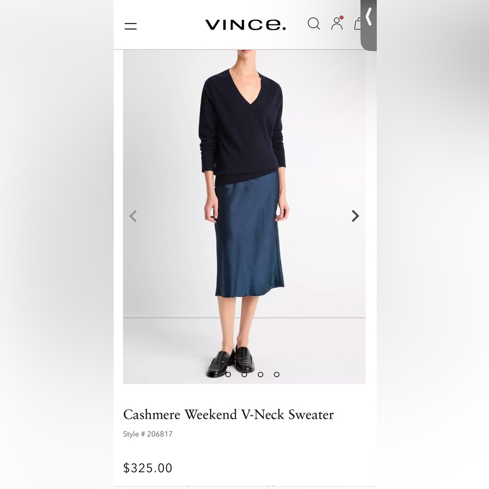 Vince Cashmere V-Neck Sweater Navy Women’s small